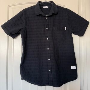 Diamond Supply Co. Black Textured Short Sleeve Button Up Shirt - Size Large